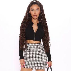 NWT Fashion Nova Zip Up Cropped Sweater